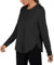 Terecey Sportshirt Damen Langarm UPF 50+ Sommer Sonnenshirt Schnelltrocknend Rundhals Langarmshirt Leichtes Atmungsaktiv UV-Shirts für Gym Yoga Wandern Schwarz-L