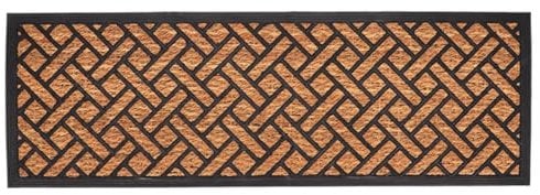 Rivanto® Kokos-Fußmatte Webmuster 120 x 40 cm echte Kokosfaser, natürliche Türmatte, Fußabstreifer Outdoor, Schmutzfangmatte Aussenbereich wetterfest