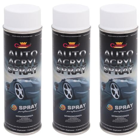 VE-INDUSTRIES 3x Lackspray CC Autoacryl weiss matt RAL 9003 Spray 500ml