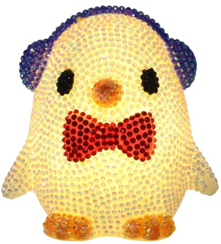 Diamond Painting Nachtlicht Tischdeko, Diamant Malerei Nachttischlampe Tischlampe LED Deko, DIY 5D Diamant Painting Lampe für Kinder Geburtstag Geschenke (Pinguin)