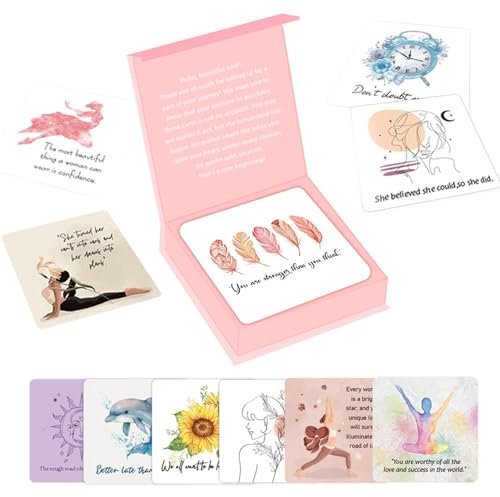 Sortierte Geburtstagskarten mit Umschlägen, 50 Geburtstag Ermutigungskarten Schöne Inspirierende Karten, Einzigartige Positive Spirituelle Karten, Sortierte Karten für Büro, Geschäft und Persönlich