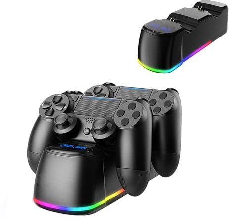 PS4 Controller Ladestation, Controller Ladeständer für Playstation 4, PS4 Controller Charger Dock Staion, PS4 Ladegerät Docking Station, Ladestation für Playstation 4/PS4 Pro/PS4 Slim Controller