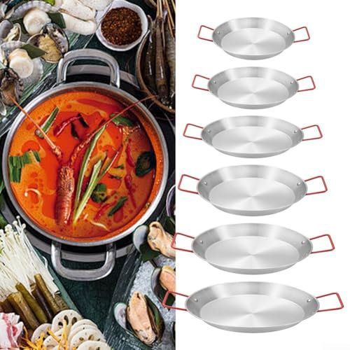 Paellera de acero inoxidable, apta para servir y cocinar (28 cm)