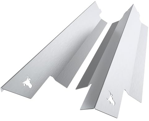 tuning-art GA50 Gasgrill Brennerabdeckung Edelstahl kompatibel mit Enders Kansas 2 Pro 3 Gasgrills | Brennerschutz | Passgenau, Farbe:2er Set Matt Bulle