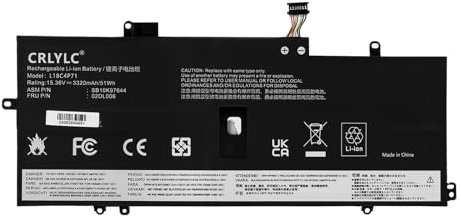 CRLYLC 51Wh L18L4P71 L18C4P71 Laptop Akku für Le novo ThinkPad X1 Yoga 2019 2020 4th 5th Gen ThinkPad X1 Carbon 2019 2020 7th 8th Gen 7 8 20QD 20QE 20U9 20UA 5B10W13930 02DL004 02DL005 02DL006 Battery