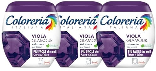 Coloreria Italiana Grey Colorante Tessuti e Vestiti in Lavatrice, Viola, 3 Confezioni da 350g