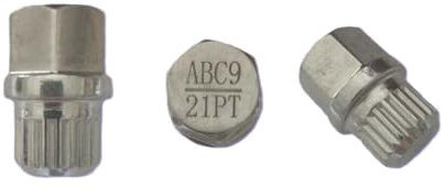 MARJS For Volkswagen VW ABC 9/21 Replacement Security Master Anti Theft Locking Wheel Nut Key Bolt Remover Tool For VW ABC 9/21 21 Spline