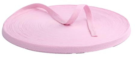 BrightGlow Baumwoll Gurtband Twill 100% Baumwolle Gurtband 20 m Herringbone Tape Ribbon Cotton Twill Tape Ribbon Baumwoll Schrägband Nahtband Baumwollband Dekoband für DIY Handwerk Rosa 20MM