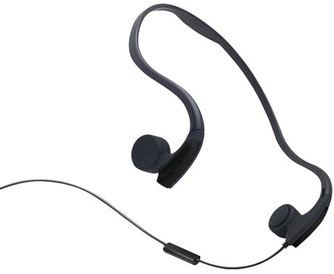 BaYuYPOO Bone Conduction Wired Headphones with Built-in Noise Cancelling Mic, 3.5mm Connector, Sweat Resistant, for Cycling, Running and Other Sports