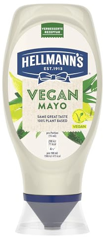 Hellmann's Mayonnaise Mayo leckere vegane Mayonnaise zu 100% pflanzlich 430 ml