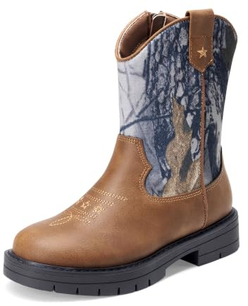 DREAM PAIRS KIDS Classic Western Boots | Classic Western Look, Sturdy Upper Durable, Reliable Grip Play, Pull-On Independent