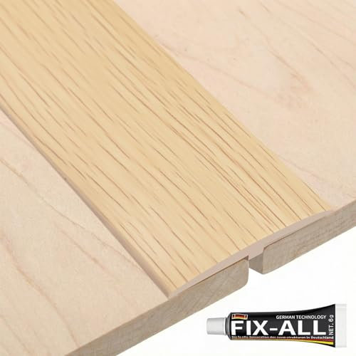 2M T-Molding Transition Strips - 2M x 5cm T Molding Trim Self Adhesive PVC Floor Flat Divider Strip Vinyl Flooring Edging Trim Laminate Profile Flooring Edge Trim for Joining Floor Gaps Doorways