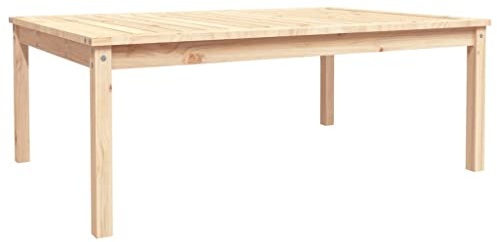 GeenYuu Gartentisch Massivholz Kiefer 121x82,5x45 cm Outdoor Tisch Gartenmöbel Patio Side Coffee Table Stabil und Elegant für Terrasse und Balkon