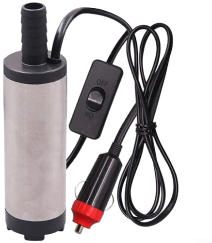 Portable 12V DC Water Pump for Oil Transfer and Diesel Fuel - Submersible Car Outlet Pump with Pure Copper Motor 12L/min Flow(B)