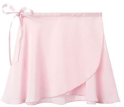 Stelle Ballet Skirts for Girls Toddler Dance Skirt Chiffon Kids Ballet Wrap Skirts (Pink (Adjustable Tie), 4-6 Years)