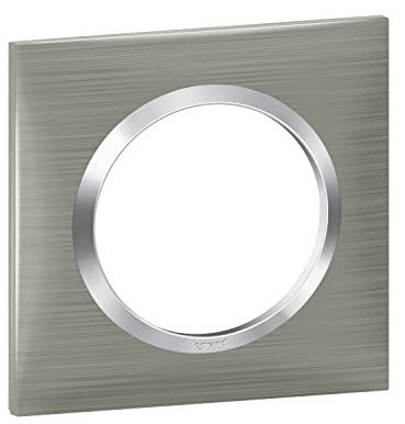 Legrand - Plaque carrée dooxie 1 poste finition effet inox brossé avec bague effet chrome