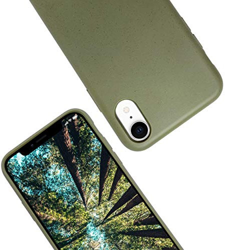 eplanita Bio iPhone XR Hülle, Pflanzenfaser, Fallschutz Cover, Langlebig und Nachhaltig (Khaki, iPhone XR)