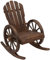 Outsunny Schaukelstuhl, Rustikaler Relaxstuhl, Gartenstuhl mit Rollen-Design, Schwingsessel, Massivholz, Dunkelbraun, 68 x 88 x 92 cm