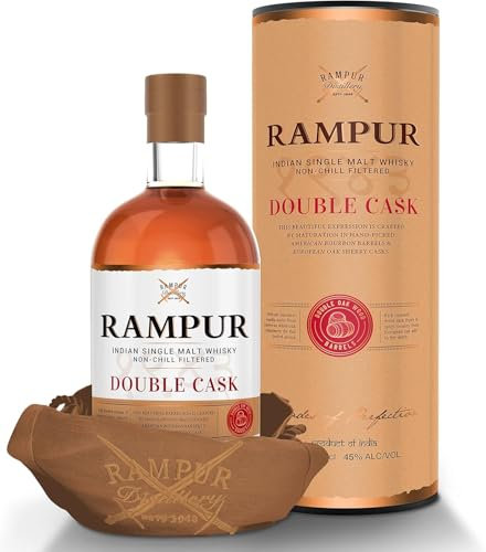 RAMPUR - Double Cask - Single Malt Whisky - 45% Alcool - Origine : Inde/Uttar Pradesh - Bouteille 70 cl