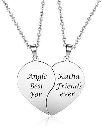 JSDDE Personalisiert Kette mit Textgravur, Herz Puzzle Anhänger Halskette, Partnerketten Pärchen Kette mit Gravur, Personalisiert Geschenk für Paare Freunde Freundin Schwester