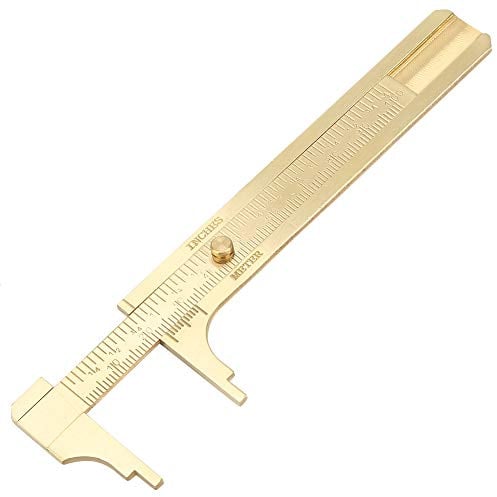 Messschieber aus Messing, 100mm, Doppelskala, für Edelsteine, Metall-Schieblehre