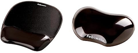 Fellowes Tapis de Souris Ergonomique en Gel Transparent Noir, Mini Repose-Poignet, 18 x 122 x 88 mm