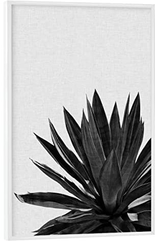 artboxONE Poster mit weißem Rahmen 75x50 cm Natur Ginkgo Palm Black White - Bild Palme Pflanze Agave