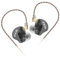 CCA CRA In-Ear-Kopfhörer, ultradünne Membran dynamischer Treiber, IEM, klarer Klang und tiefer Bass, kabelgebundene Ohrhörer mit verhedderungsfreiem, abnehmbarem Kabel, schwarz, kein Mikrofon
