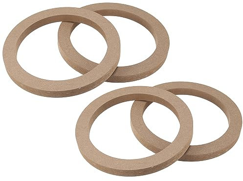 X AUTOHAUX 4 Pcs 6.5 Universal Wooden Car Speaker Subwoofer Spacer Rings