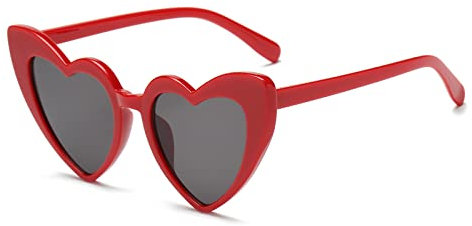 YAMEIZE Vintage Love Heart Sonnenbrille für Damen UV400 Schutzbrille Outdoor (Rot)
