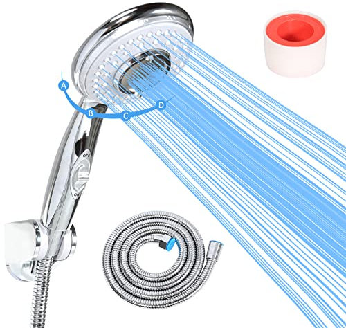 Cabezal de ducha de mano con manguera e interruptor de encendido Reemplazo de cabezal de ducha de alta presión para cuarto de baño, RV, autocaravana, barco, remolque de viaje y autocaravana con