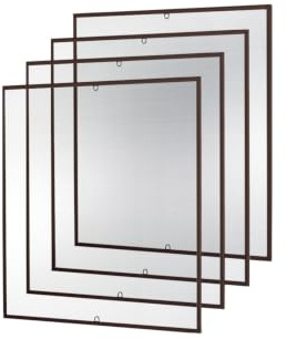 empasa Insektenschutz Fliegengitter Fenster START Set Fliegenschutz | Alurahmen Mückengitter als Selbstbausatz in 100 x 120 cm, verschiedene Sets und Farben, Farbe:braun, Ausführung:4er Set
