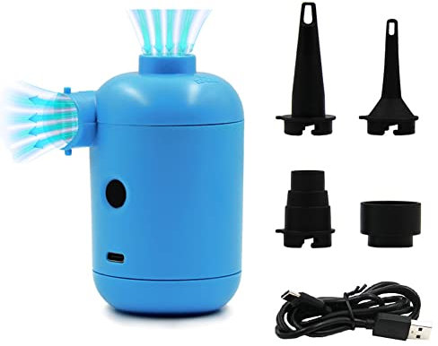 Elektrische Luftpumpe, Elektropumpe mit 3 Luftdüse, 2 in 1 Aufblasen und Entleeren Power Pump Luftmatratze Pumpe für Aufblasbare, Luftmatratze, Matratze, Kissen,Bett, Boot, Schwimmring