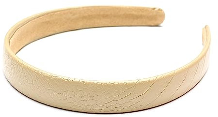 QinGoo Serre-tête Bandeau en cuir pour femme, Accessoire de cheveux élégant pour adultes - 1 pièce(Apricot)