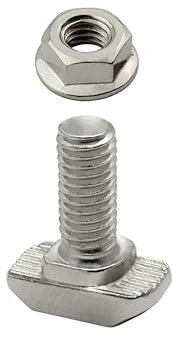 Hammerschraube T-Schraube M6 16mm Nut 8 für Aluprofil 30-er 10 Stück + Mutter