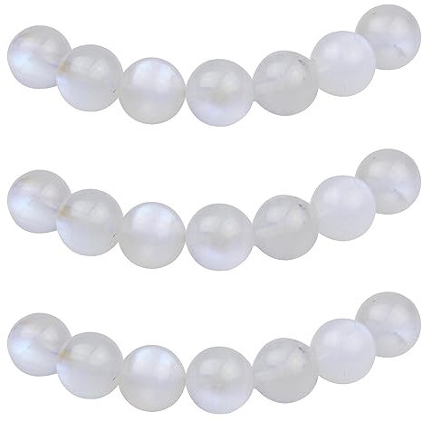 MJDCB Natural Round Stone Beads 4mm Blue Moonstone Loose Gemstone Beads for Jewelry Making Bracelet Necklace 85pcs
