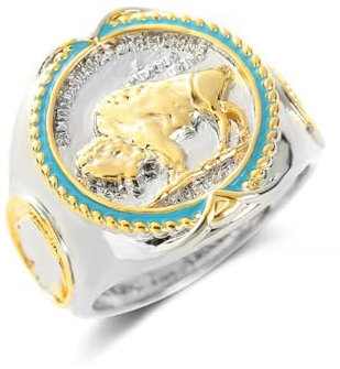 Buffalo Nickel Ringe für Männer, Indian Chief Ring, Viking Bull Ring, Amulett Ring, Retro Buffalo Totem Ringe, zu Ehren des American West Alloy Coin Ring, Tierschmuck Geschenk (18.9)