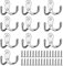 BOOHO 10Pcs Coat Hooks, Retro Double Prong Robe Hook for Hanging Clothes, Wall Mounted Hooks with 30Pcs Screws for for Kitchen Bedroom Wall Bathroom (Silver)
