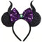 LEEMASING Serre-tête maléfique avec oreilles de souris pour Halloween, cosplay, fête (04)