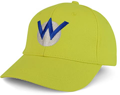 Armycrew Mario Luigi Baseballkappe, Baumwolle, bestickt, Cosplay-Kostüm, Baseballkappe, Wario Yellow, Einheitsgröße