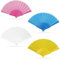 Grantop 4 Pcs Folding Hand Fan Set, Silk Fabric Plastic Ribs Handheld Fan, Folding Chinese Fan for Wedding Christmas Party Prom Festival DIY Home Decorations(4Pcs, Multicolor01)