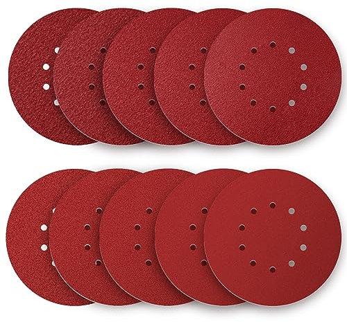 ZHJAN 20 Stück schleifscheiben,225MM/9inch/10Hole Klett Schleifpapier Set,2XP*40/P60/P80/P100/P120/P150/P180/P240/P320/P400 Für Trockenbauschleifer Deckenschleifer Schleifteller