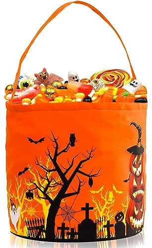 Halloween Dolcetto Scherzetto Sacchetti, Borsa a Mano Trick or Treat Borse in Feltro con Maniglia, Halloween Sacchetti Caramelle non Tessuto, Halloween Candy Borsa, Halloween Borsa Caramelle