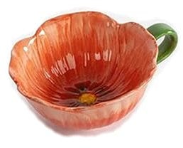 ByOn 5283908006 Poppy Tasse à thé en forme de fleur en faïence Rouge 0,22 l