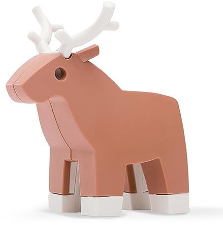 Halftoys - 479-11 - Rentier, Puzzletier zum zerlegen, mit Skelett, 8cm x 8cm x 2,5cm, braun, Forest Friends
