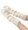 OTKARXUS Women Long Fingerless Gloves,1Pair Knit Long Sleeve Arm Warmers,Winter Warner Elbow Length Mittens with Thumb Hole for Ladies Women Girls (White)