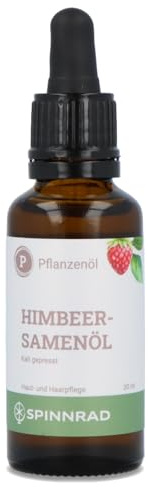 Spinnrad Himbeersamenöl – Antioxidativer Schutz für Haut & Haare | Inklusive Pipette | Kaltgepresst, vegan & ohne Zusatzstoffe | Ideal für empfindliche & reife Haut | 30 ml