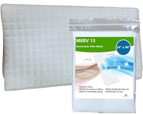 NORTHWEST ENTERPRISES MERV 13 Filter Media, Cut to Fit, Washable Air Filter (24 x 96 x 1/16)