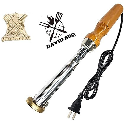 ZqlDDayUP Wood Branding Iron Personalized Electric Branding Iron Stamp for Wood Leather Cake Customized Logo Soldering Copper with Brass Head for Woodworking, Baking, Handcrafted Design and BBQ