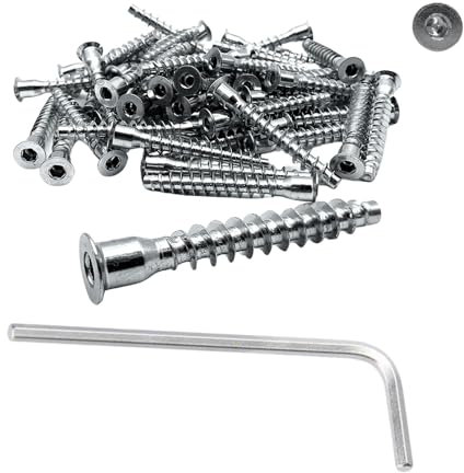 Evotrade Vite con Filettatura Diretta Per Legno Diametro a Scelta 8/7/5mm + Omaggio La Chiave a Brugola (20pz, Diametro 8x60mm)